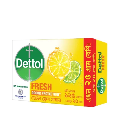Dettol Fresh Soap 125 gm (25 gm Extra)