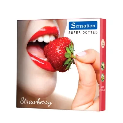 M2 Sensation Strawberry Dotted Condoms